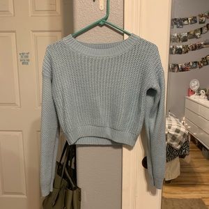 chunky light blue sweater